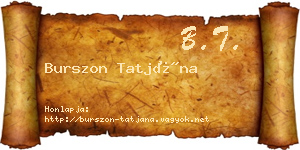 Burszon Tatjána névjegykártya